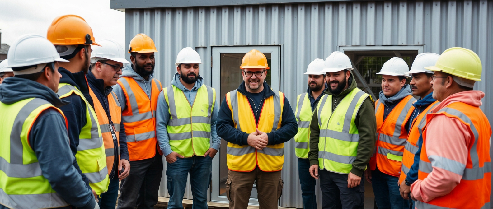 MVLGROUP site team gathered for a toolbox talk