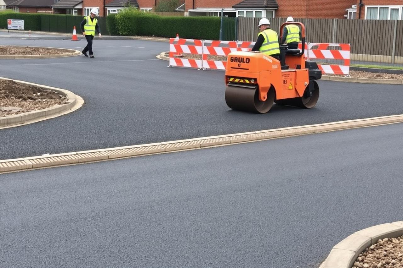 Car Park & External Works — 220-space car park, drainage, kerbing and surfacing